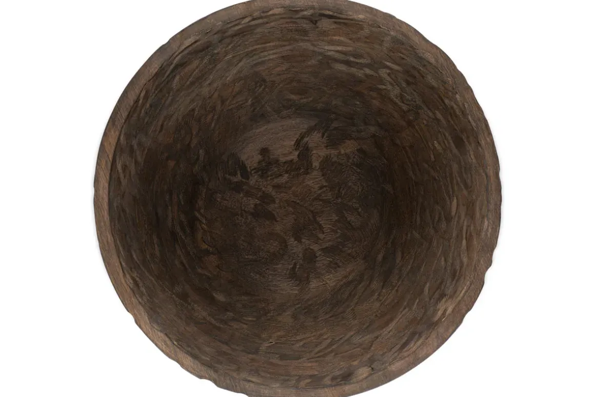 Nyati Wooden Serving Bowl - Dark Brown - Large