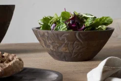 Nyati Wooden Serving Bowl - Dark Brown - Small