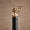 Oak Leaf Brass Bottle Stopper