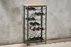 Obra Industrial Wine Rack - Mango Wood & Iron - Large