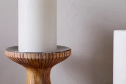 Omari Mango Wood Candlestick - Natural