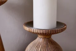 Omari Mango Wood Candlestick - Natural
