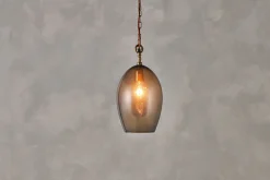 Otoro Recycled Glass Pendant - Smoke - Small Oval