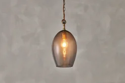 Otoro Recycled Glass Pendant - Smoke - Small Oval