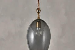 Otoro Recycled Glass Pendant - Smoke - Small Oval