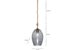 Otoro Recycled Glass Pendant - Smoke - Small Oval