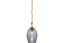 Otoro Recycled Glass Pendant - Smoke - Small Oval
