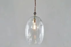 Otoro Recycled Glass Pendant - Clear - Large Oval