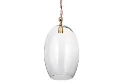 Otoro Recycled Glass Pendant - Clear - Large Oval