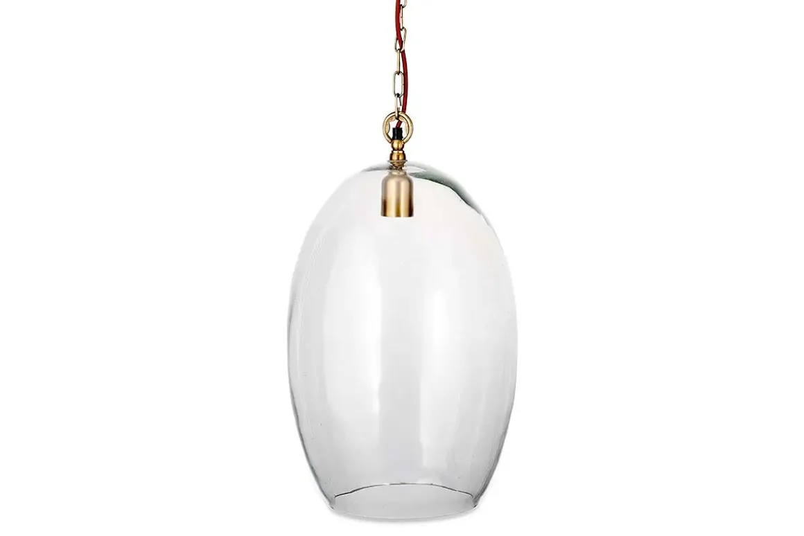 Otoro Recycled Glass Pendant - Clear - Large Oval