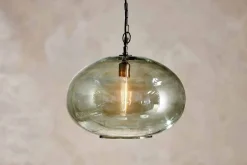 Otoro Recycled Glass Pendant - Green - Large Round