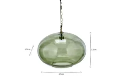 Otoro Recycled Glass Pendant - Green - Large Round