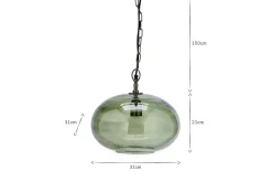 Otoro Recycled Glass Pendant - Green - Small Round