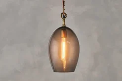 Otoro Recycled Glass Pendant - Smoke - Large Oval