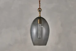 Otoro Recycled Glass Pendant - Smoke - Large Oval