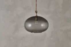 Otoro Recycled Glass Pendant - Smoke - Large Round