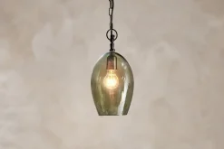 Otoro Recycled Glass Pendant - Green - Small Oval