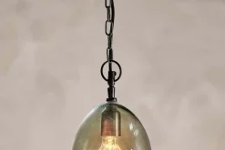 Otoro Recycled Glass Pendant - Green - Small Oval