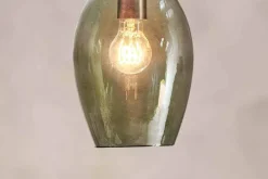 Otoro Recycled Glass Pendant - Green - Small Oval