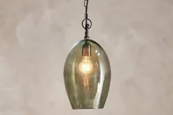 Otoro Recycled Glass Pendant - Green - Large Oval