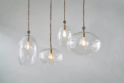 Otoro Recycled Glass Pendant - Clear - Large Round