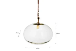 Otoro Recycled Glass Pendant - Clear - Large Round