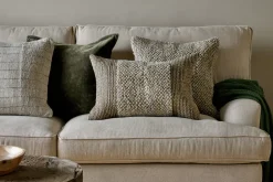 Paduna Jute & Cotton Cushion Cover - Soft Blue & Brown