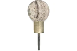 Paladi Marble & Iron Round Hook - Grey