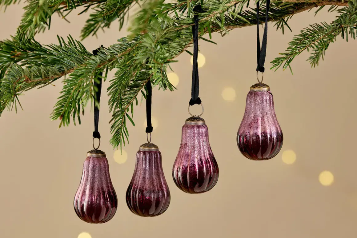Pannee Drop Baubles - Ruby (Set of 4)