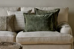 Pilani Velvet & Linen Cushion Cover - Moss