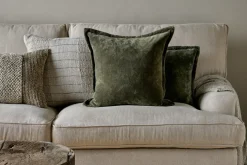 Pilani Velvet & Linen Cushion Cover - Moss