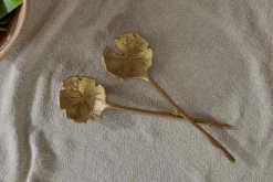 Prakriti Leaf Salad Servers - Brushed Gold (Set of 2)