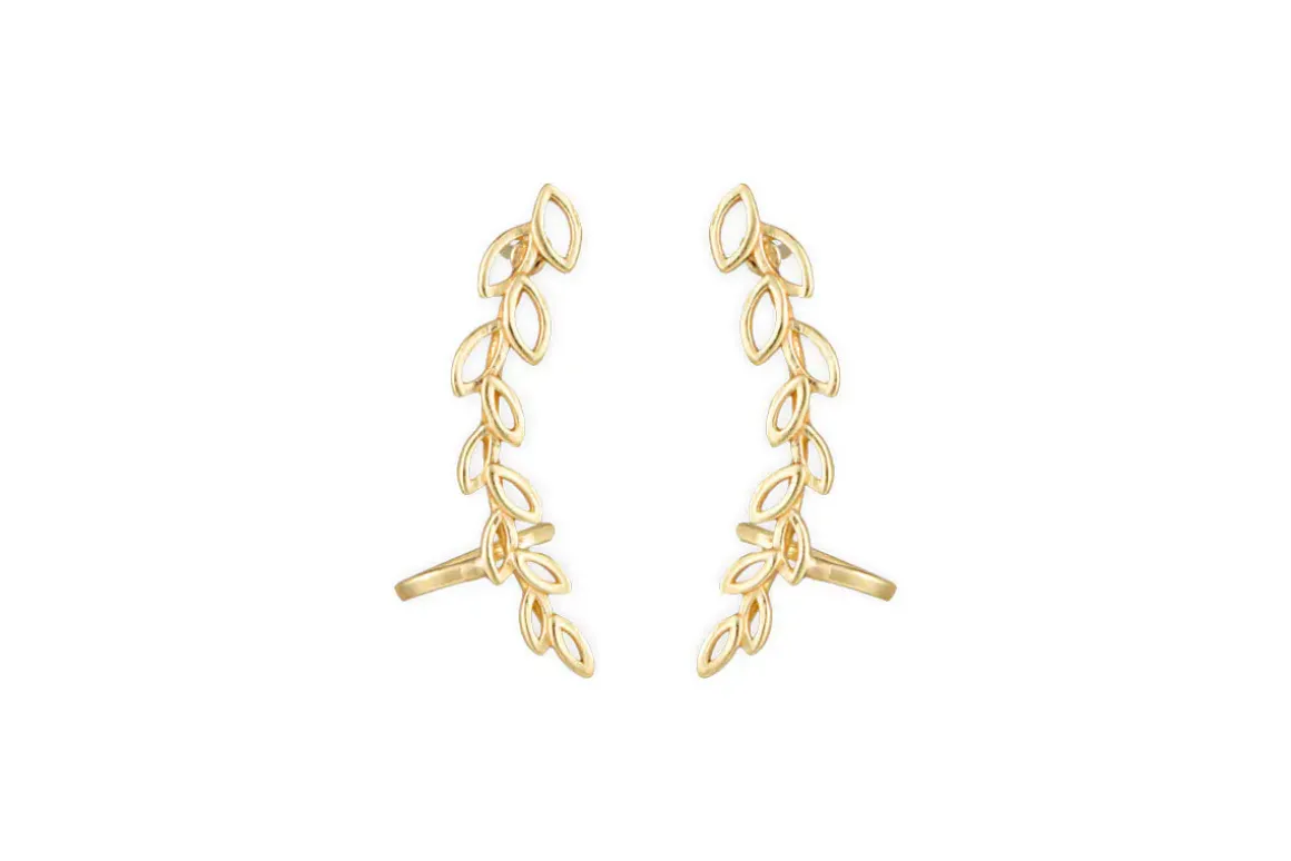 Pritee Ear Climbers - Gold