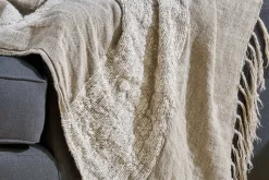 Puli Recycled Linen Throw - Natural