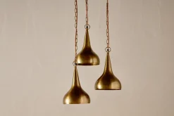 Quinn Hammered Metal Cluster Lamp - Antique Brass