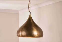 Quinn Statement Hammered Metal Pendant - Large