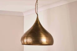 Quinn Statement Hammered Metal Pendant - Large