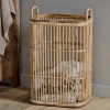 Rammi Rattan Tall Laundry Basket - Natural