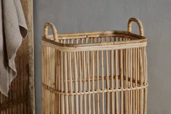 Rammi Rattan Tall Laundry Basket - Natural