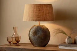 Ramvas Etched Table Lamp - Antique Brass