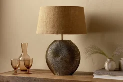 Ramvas Etched Table Lamp - Antique Brass