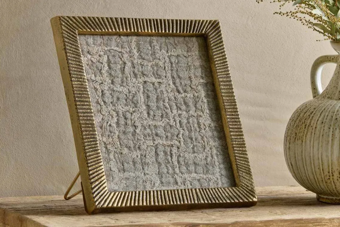 Ranoli Iron Etched Photo Frame - Antique Brass