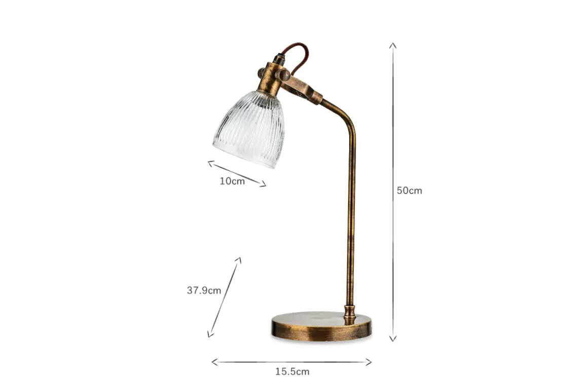 Rarni Recycled Glass Table Lamp - Antique Brass