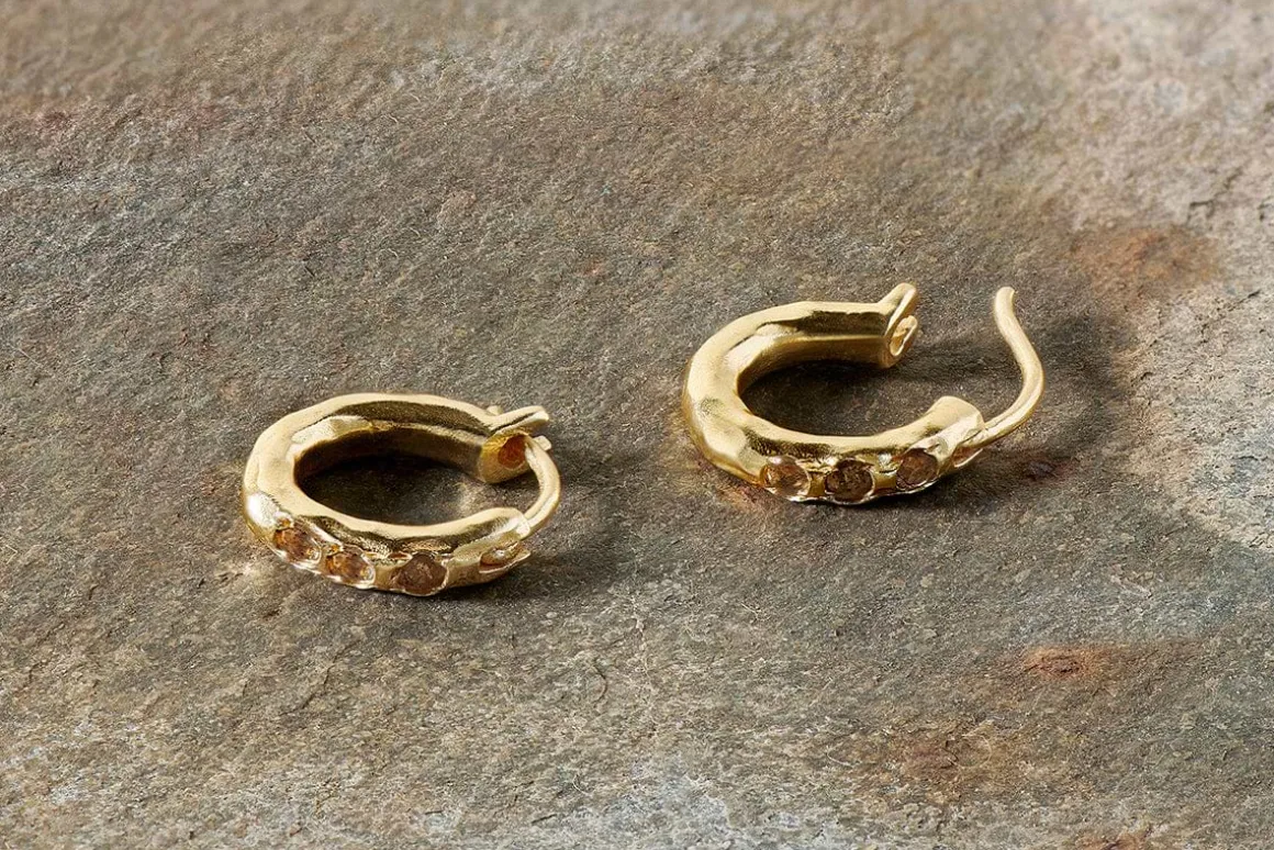 Ratna Labradorite Earrings - Gold