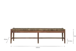 Raunak Acacia Woven Bench - Washed Walnut