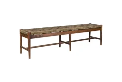 Raunak Acacia Woven Bench - Washed Walnut