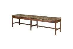 Raunak Acacia Woven Bench - Washed Walnut