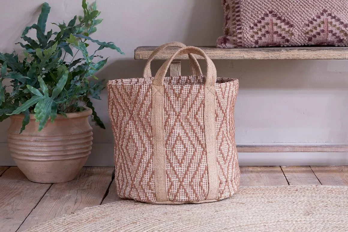 Renu Jute Basket - Rust & Natural