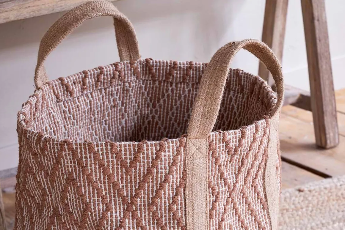 Renu Jute Basket - Rust & Natural