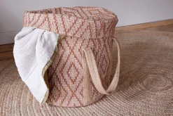 Renu Jute Laundry Basket - Rust & Natural